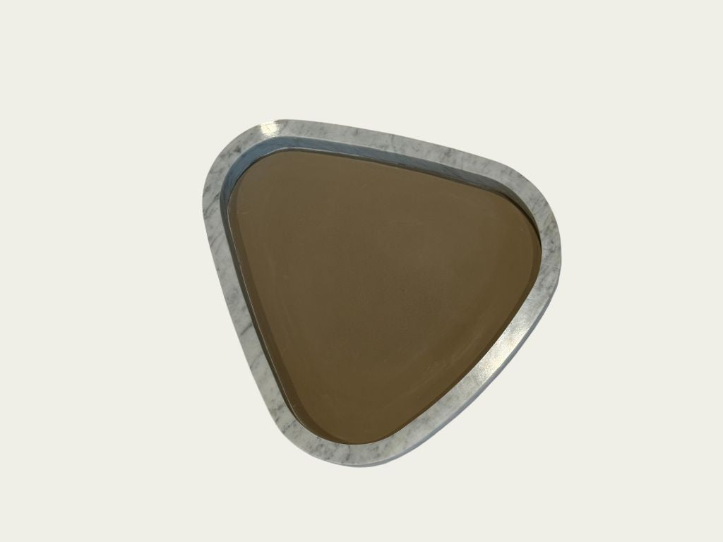 Infinity Metal Tray with Marble Border