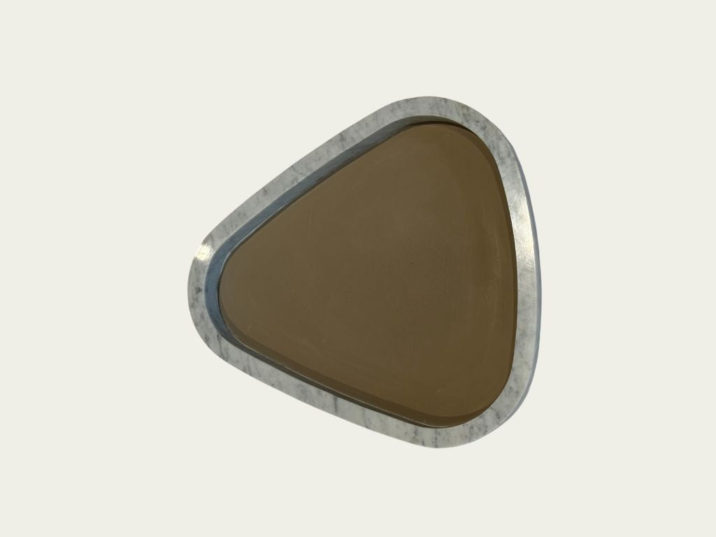 Infinity Metal Tray with Marble Border