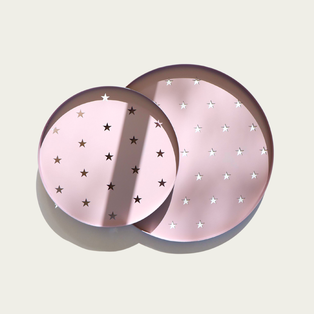 Wandering Stars Pink Tray Small
